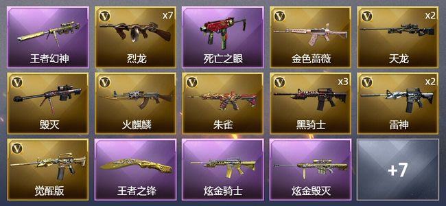 穿越火线（CF）2王者武器 2炫金武器 26V武器 1V角色 1皮肤 不可排位 新锐