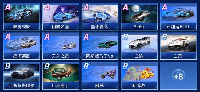 QQ飞车手游V4 8永久A车 22永久赛车 19宠物 男号 黄金