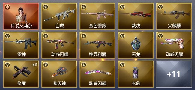 穿越火线（CF）1传说角色 30V武器 1V角色 8皮肤 可排位 传奇