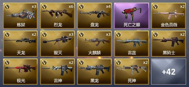 穿越火线（CF）7王者武器 2炫金武器 101V武器 2V角色 20皮肤 可排位 宗师