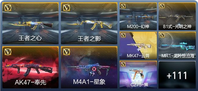 穿越火线：枪战王者V6 7王者武器 161英雄武器 3英雄角色 292万化 枪王