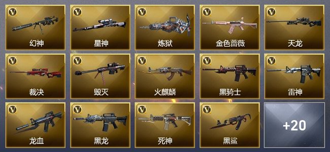 穿越火线（CF）3王者武器 1炫金武器 45V武器 18V角色 17皮肤 可排位