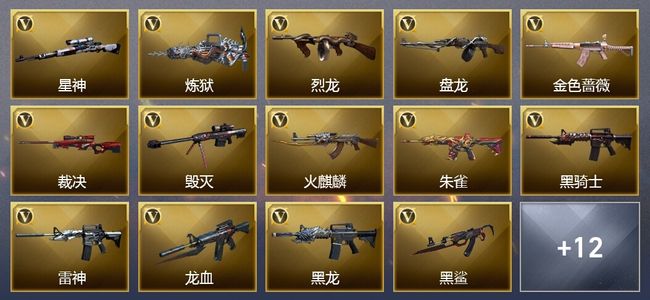 穿越火线（CF）2王者武器 1炫金武器 26V武器 7V角色 4皮肤 可排位