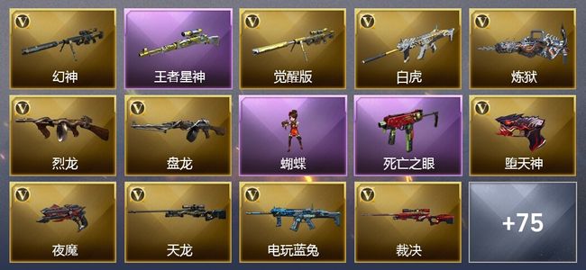 穿越火线（CF）13王者武器 7炫金武器 91V武器 24V角色 32皮肤 可排位