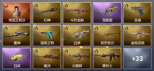 穿越火线（CF）1传说角色 1传说武器 7王者武器 60V武器 26V角色 32皮肤 可排位