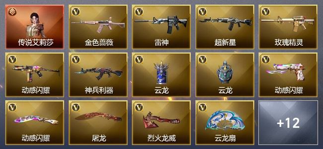 穿越火线（CF）1传说角色 28V武器 16V角色 5皮肤 可排位
