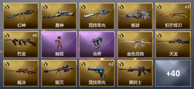 穿越火线（CF）1传说武器 2王者武器 1炫金武器 75V武器 3V角色 27皮肤 可排位 传奇