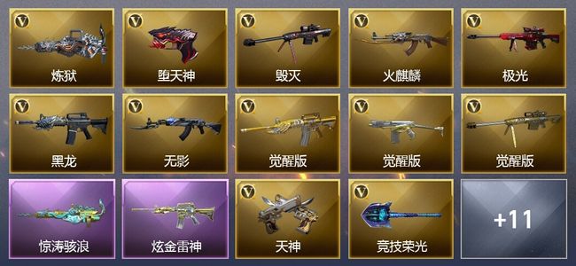 穿越火线（CF）1王者武器 1炫金武器 23V武器 6皮肤 可排位 大师