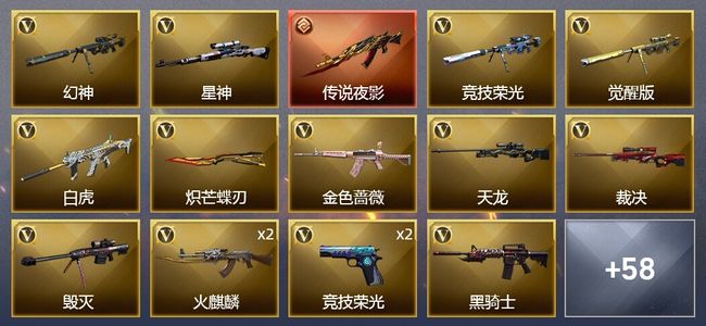 穿越火线（CF）1传说武器 1王者武器 89V武器 5V角色 34皮肤 可排位 枪王