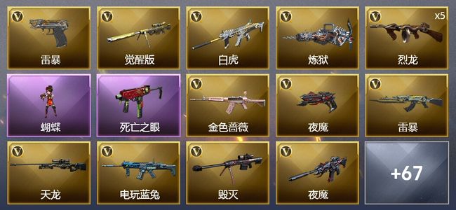 穿越火线（CF）6王者武器 99V武器 5V角色 20皮肤 可排位