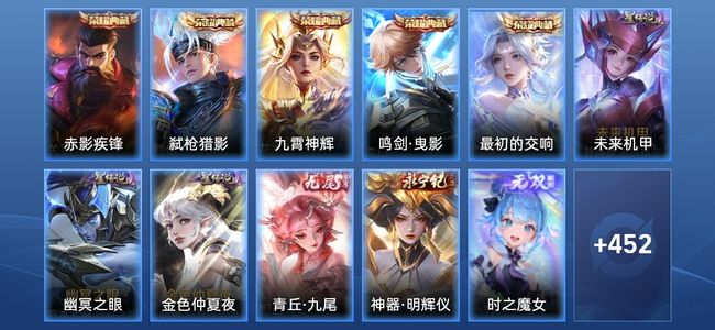 王者荣耀V10 5典藏 7无双 5星传说 58传说 143史诗 460皮肤 至尊星耀IV