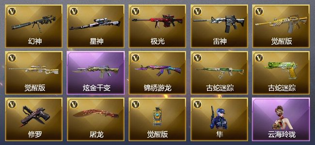 穿越火线（CF）1炫金武器 12V武器 1V角色 3皮肤 可排位 枪王