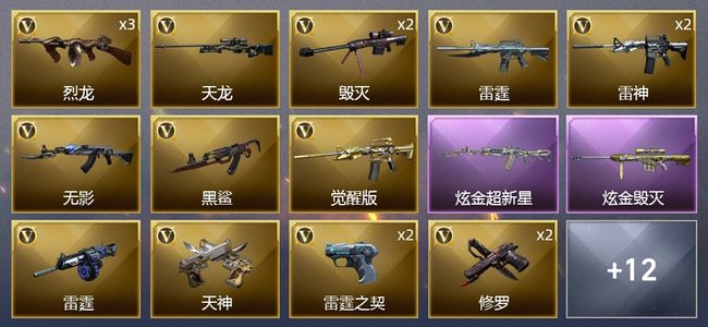 穿越火线（CF）2炫金武器 42V武器 1V角色 7皮肤 可排位 枪王