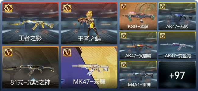 穿越火线：枪战王者V3 2王者 126英雄武器 21英雄角色 177万化 枪皇SSS