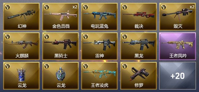穿越火线（CF）3王者武器 33V武器 3V角色 23皮肤 可排位 枪王