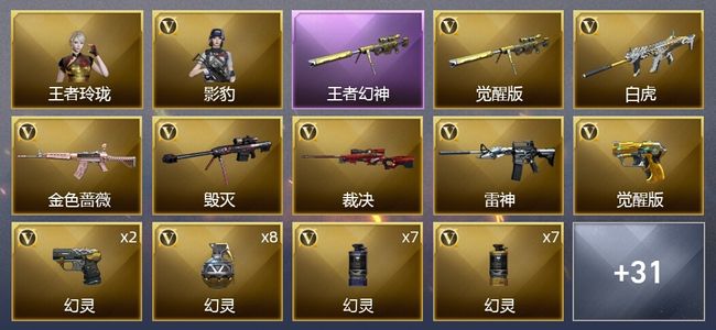 穿越火线（CF）5王者武器 65V武器 1V角色 3皮肤 可排位 枪王