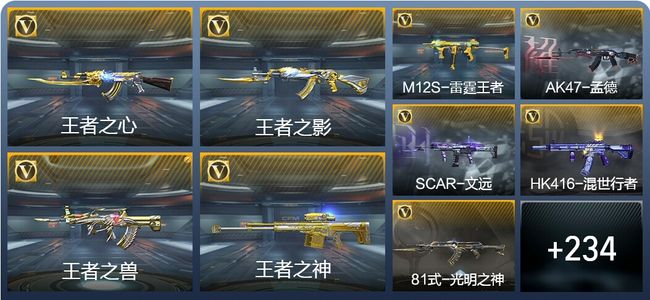 穿越火线：枪战王者V7 8王者武器 243英雄武器 8英雄角色 341万化 枪王SSS