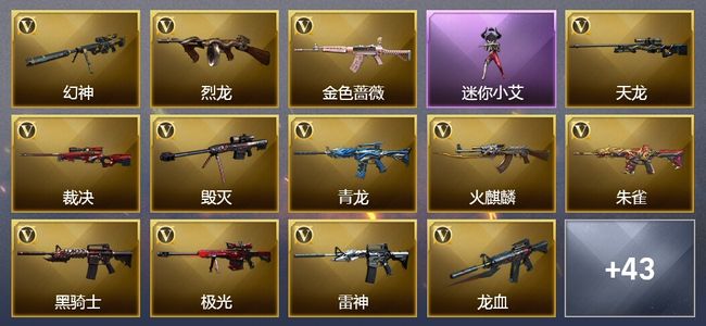 穿越火线（CF）19王者武器 9炫金武器 112V武器 7V角色 18皮肤 可排位