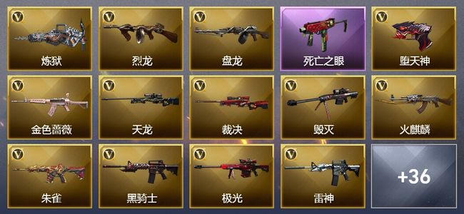 穿越火线（CF）5王者武器 4炫金武器 84V武器 10V角色 13皮肤 可排位