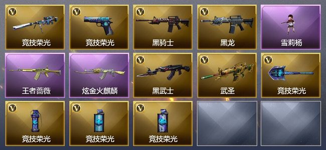 穿越火线（CF）2王者武器 1炫金武器 14V武器 2皮肤 可排位