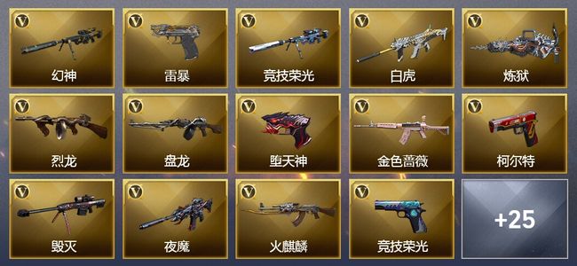 穿越火线（CF）11王者武器 2炫金武器 87V武器 3V角色 16皮肤 可排位
