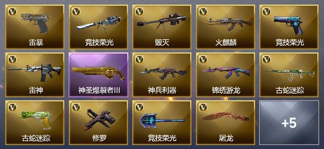 穿越火线（CF）1王者武器 22V武器 3V角色 4皮肤 可排位
