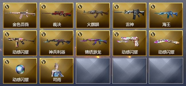 穿越火线（CF）1王者武器 14V武器 2V角色 1皮肤 可排位