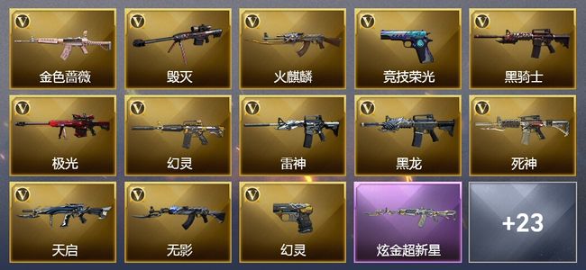 穿越火线（CF）3王者武器 1炫金武器 66V武器 10V角色 11皮肤 可排位