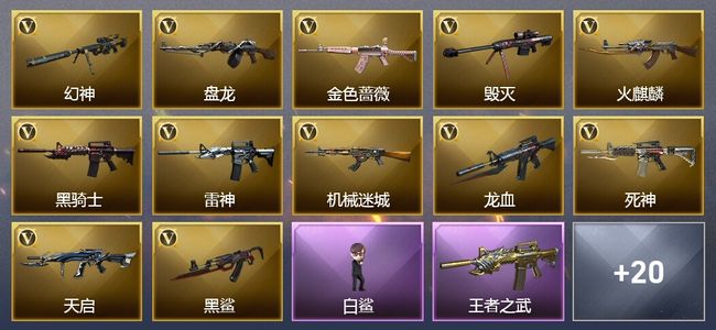 穿越火线（CF）6王者武器 5炫金武器 33V武器 1V角色 6皮肤 可排位