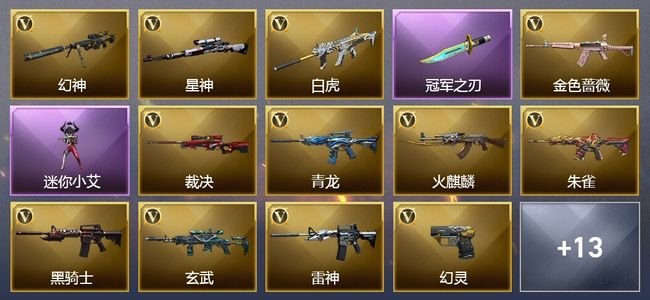 穿越火线（CF）6王者武器 50V武器 5V角色 16皮肤 可排位