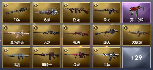 穿越火线（CF）10王者武器 3炫金武器 91V武器 5V角色 10皮肤 可排位