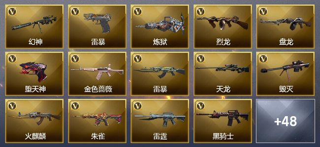 穿越火线（CF）19王者武器 7炫金武器 130V武器 13V角色 12皮肤 可排位