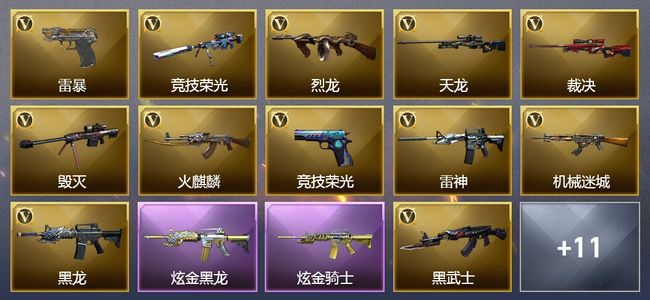 穿越火线（CF）5王者武器 2炫金武器 36V武器 2V角色 6皮肤 可排位