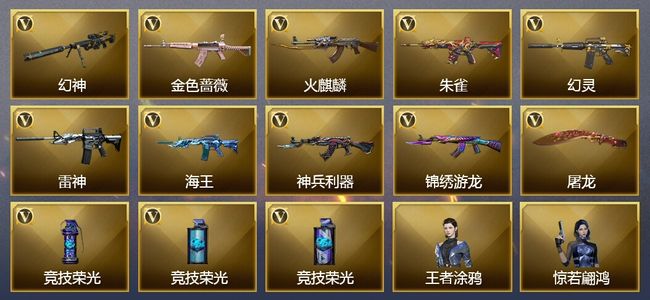 穿越火线（CF）10王者武器 16V武器 4V角色 4皮肤 可排位