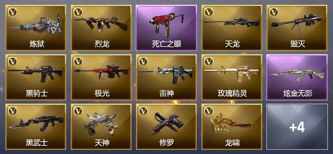 穿越火线（CF）1炫金武器 23V武器 1V角色 4皮肤 可排位