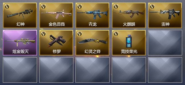 穿越火线（CF）1炫金武器 13V武器 1V角色 3皮肤 可排位