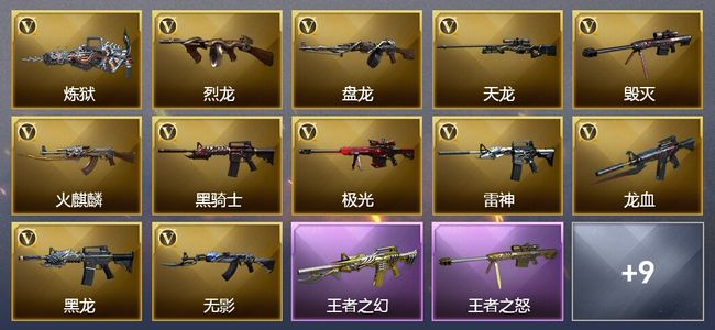 穿越火线（CF）3王者武器 1炫金武器 59V武器 3V角色 2皮肤 可排位