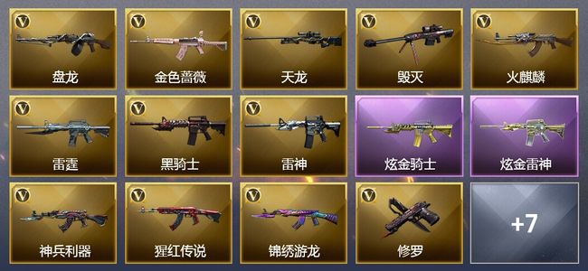 穿越火线（CF）1王者武器 2炫金武器 47V武器 6V角色 3皮肤 可排位