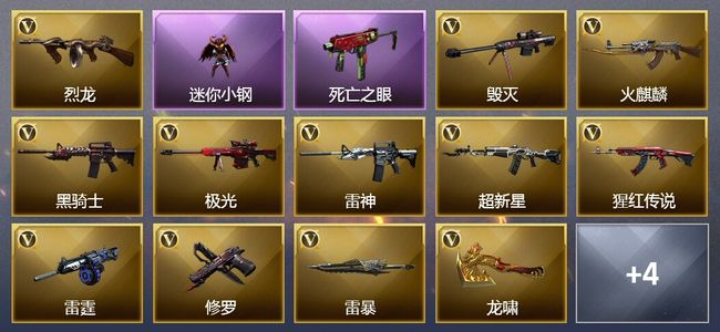 穿越火线（CF）4王者武器 33V武器 4V角色 5皮肤 可排位