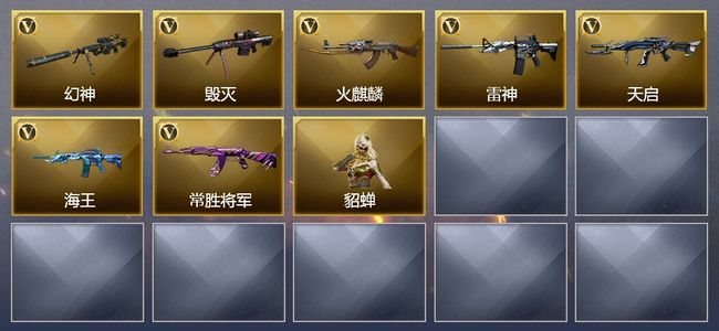 穿越火线（CF）1王者武器 12V武器 2V角色 1皮肤 可排位