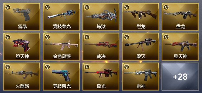 穿越火线（CF）4王者武器 4炫金武器 96V武器 4V角色 4皮肤 可排位
