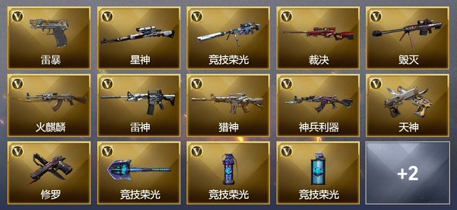 穿越火线（CF）1王者武器 29V武器 2V角色 1皮肤 可排位