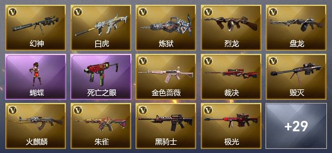 穿越火线（CF）24王者武器 3炫金武器 83V武器 14V角色 20皮肤 可排位
