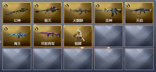 穿越火线（CF）1王者武器 12V武器 2V角色 1皮肤 可排位
