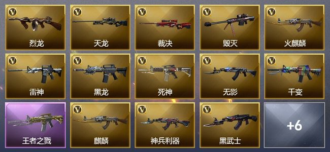 穿越火线（CF）1王者武器 27V武器 2V角色 5皮肤 可排位