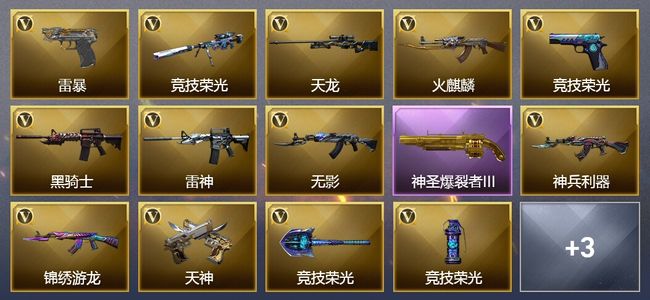 穿越火线（CF）8王者武器 33V武器 3V角色 3皮肤 可排位