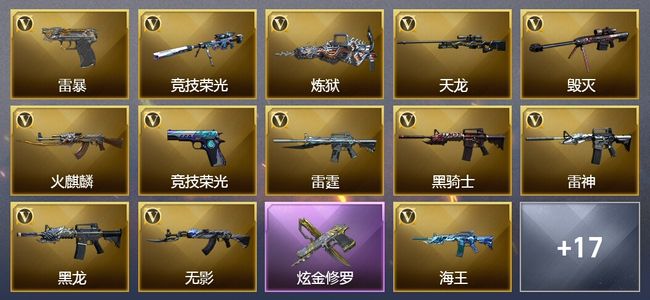 穿越火线（CF）3王者武器 1炫金武器 99V武器 7V角色 5皮肤 可排位