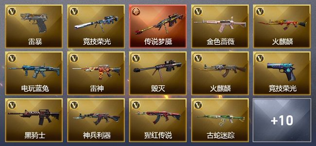 穿越火线（CF）1传说武器 18王者武器 24V武器 4V角色 3皮肤 可排位