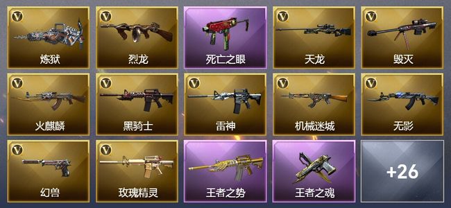 穿越火线（CF）9王者武器 6炫金武器 49V武器 9V角色 5皮肤 可排位