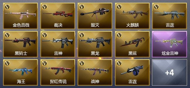 穿越火线（CF）1王者武器 1炫金武器 50V武器 3V角色 3皮肤 可排位